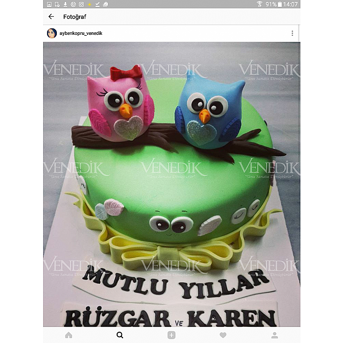 Baykuş pasta Şeker Hamurlu Pastalar Venedik Pasta & Cafe