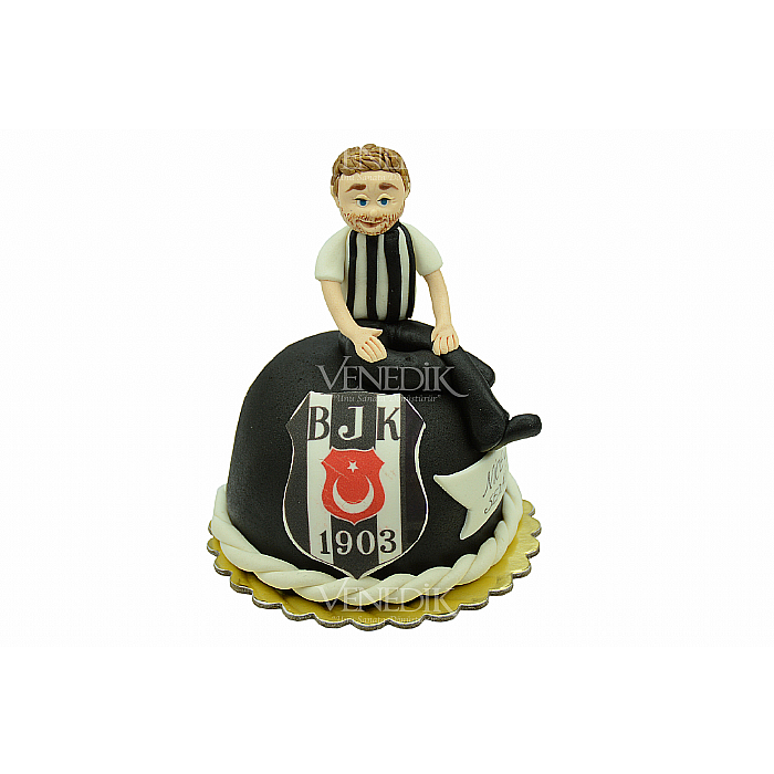 Şeker hamuru beşiktaş takım pasta Kremalı süsleme kutlama pastaları